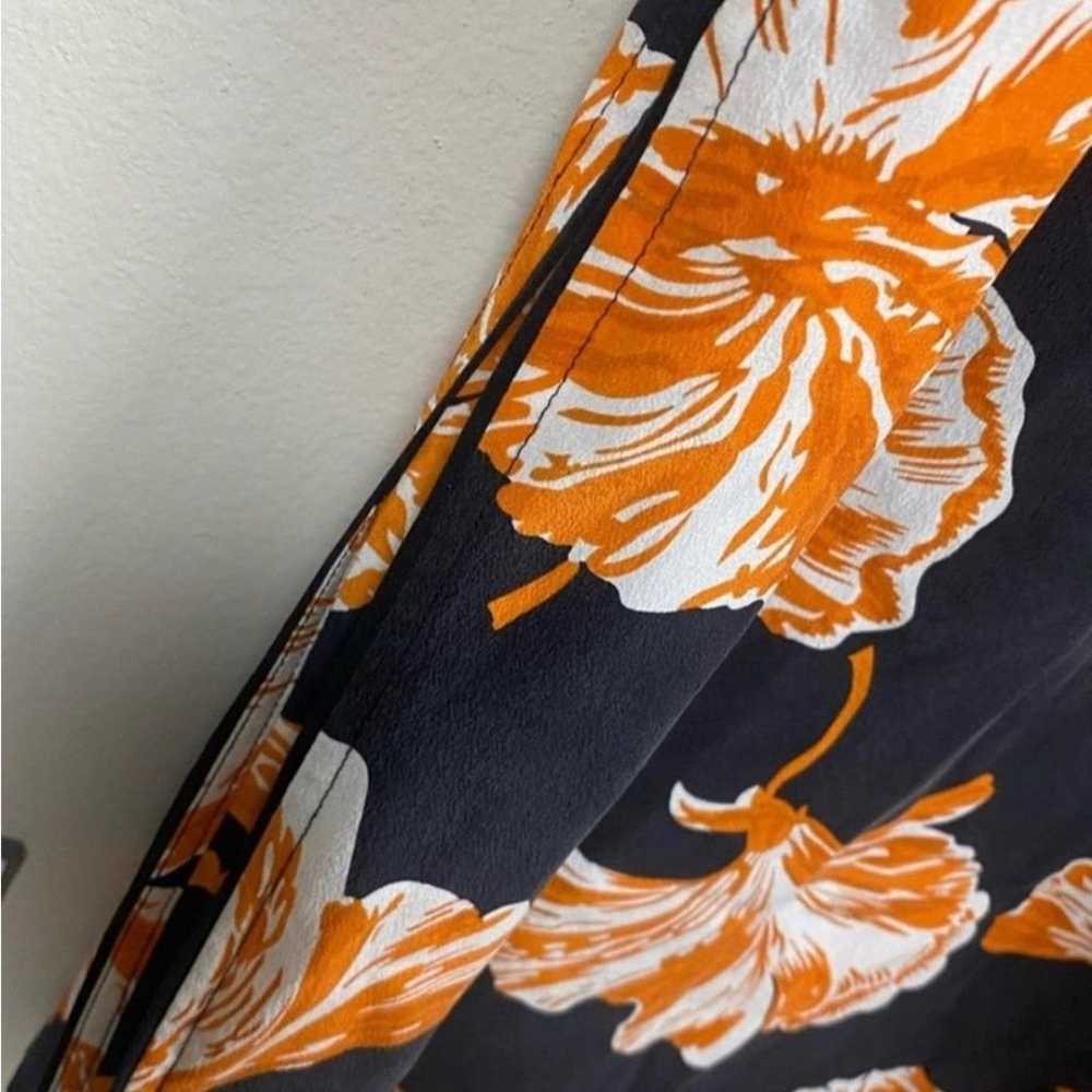 Ganni NEW Geroux Black and Orange Floral Slip Mid… - image 11