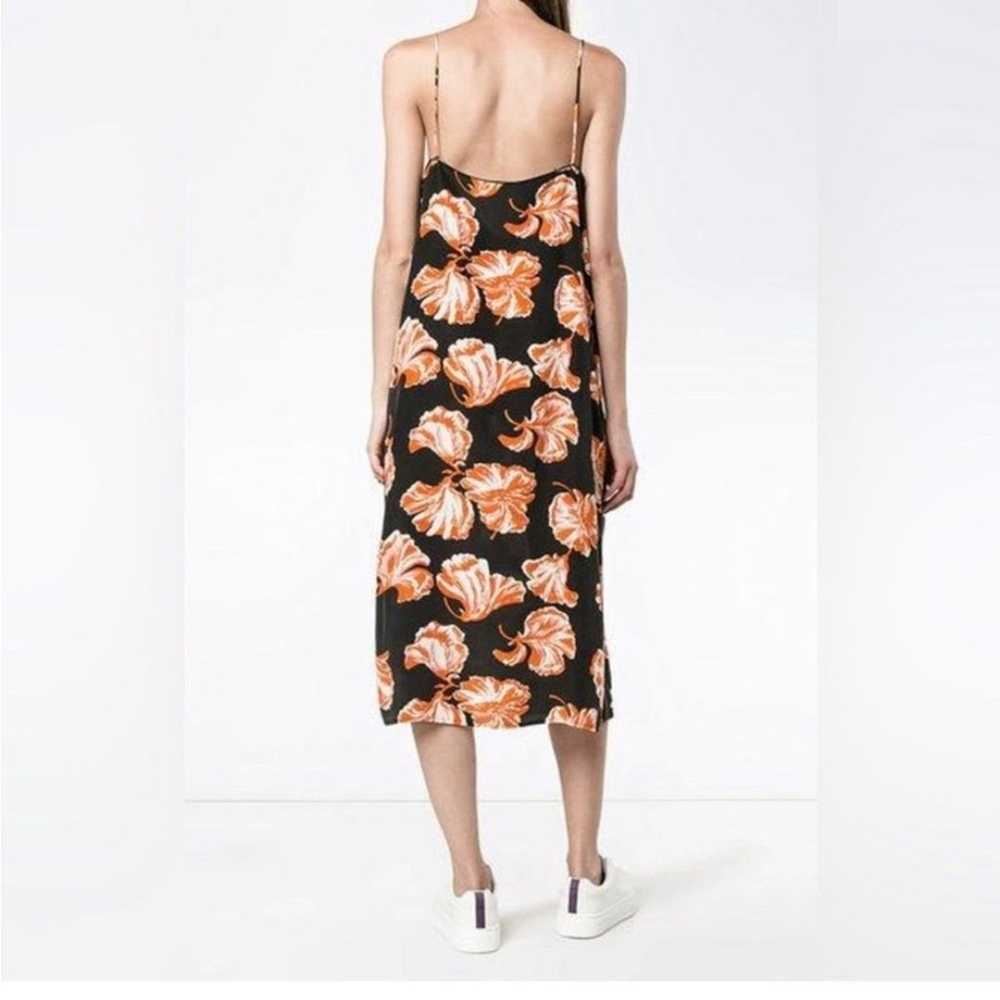 Ganni NEW Geroux Black and Orange Floral Slip Mid… - image 4
