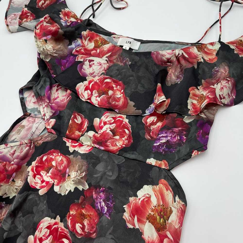 LPA x Revolve | Dark Floral Romantic Silk Cutout … - image 7