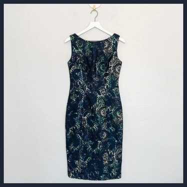 Theia Lace Metallic Sheath Dress size 4