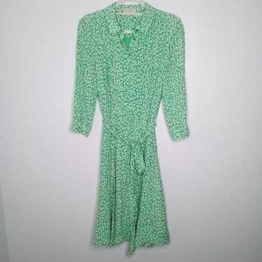 Hobbs London green floral midi dress