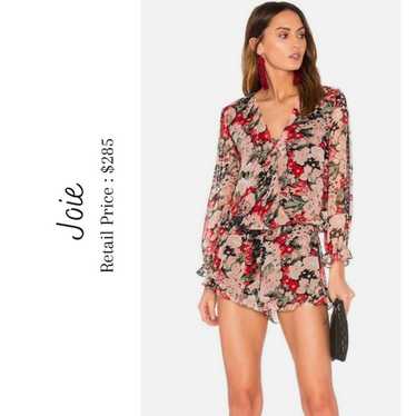 Joie Floral Elle 100% Silk Romper Size XS