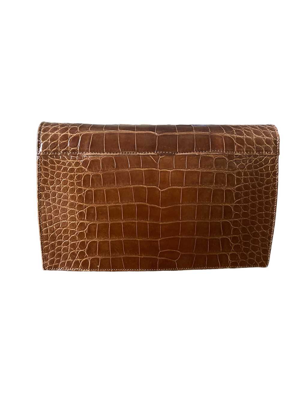 Plato Custom Brown Alligator Clutch with Two Stra… - image 4