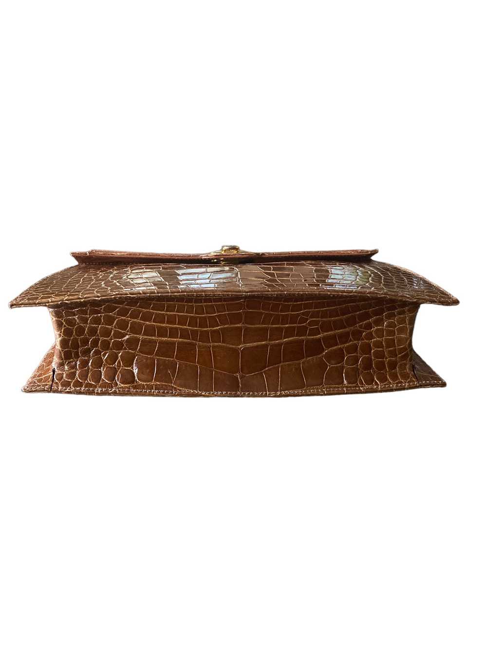 Plato Custom Brown Alligator Clutch with Two Stra… - image 7