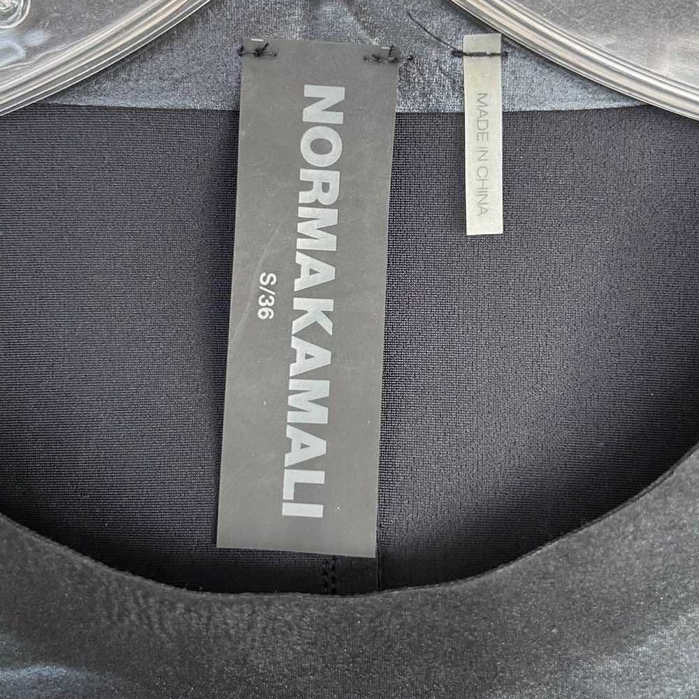 Norma Kamali Black Foil Sleeveless Fishtail Midi … - image 2