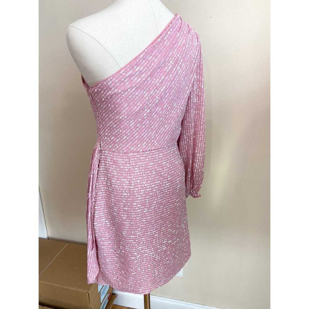 SAYLOR Nazila Pink Sequin One Shoulder Mini Dress… - image 2