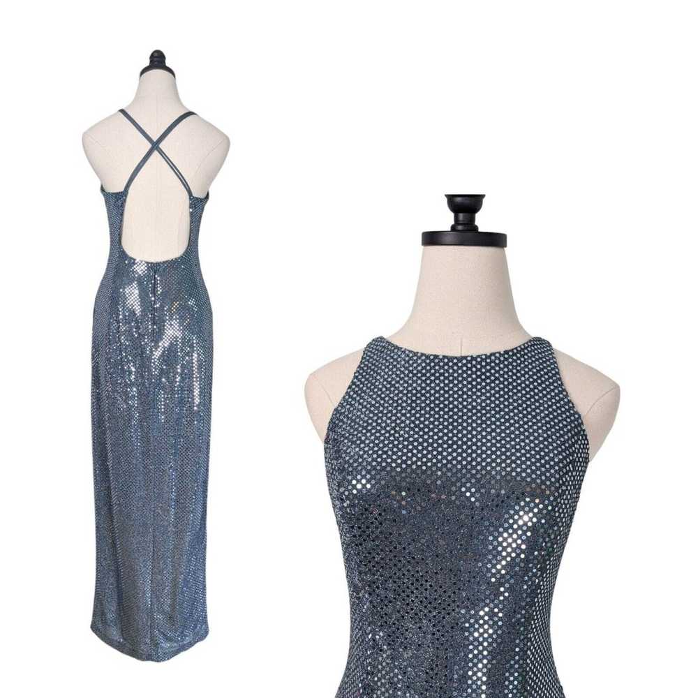 Vintage Prom Dress Maxi Gown 90S Y2K Sequin Rober… - image 2