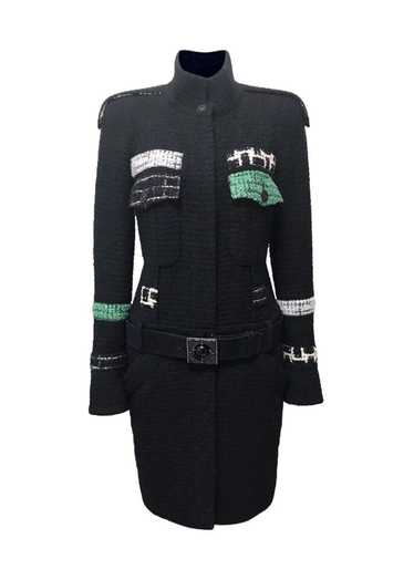 Product Details Chanel Black Lesage Tweed Belted … - image 1