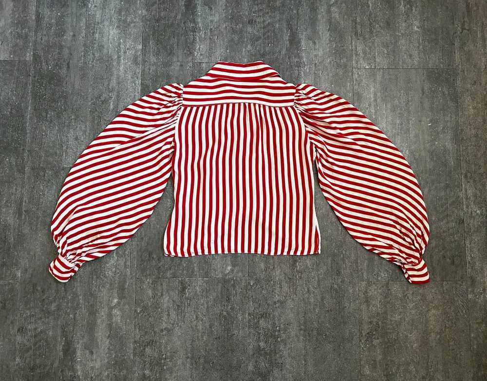 1940s striped rayon blouse . vintage 40s top . si… - image 3