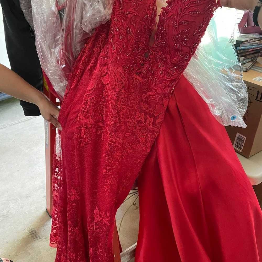 Red formal dress - image 3