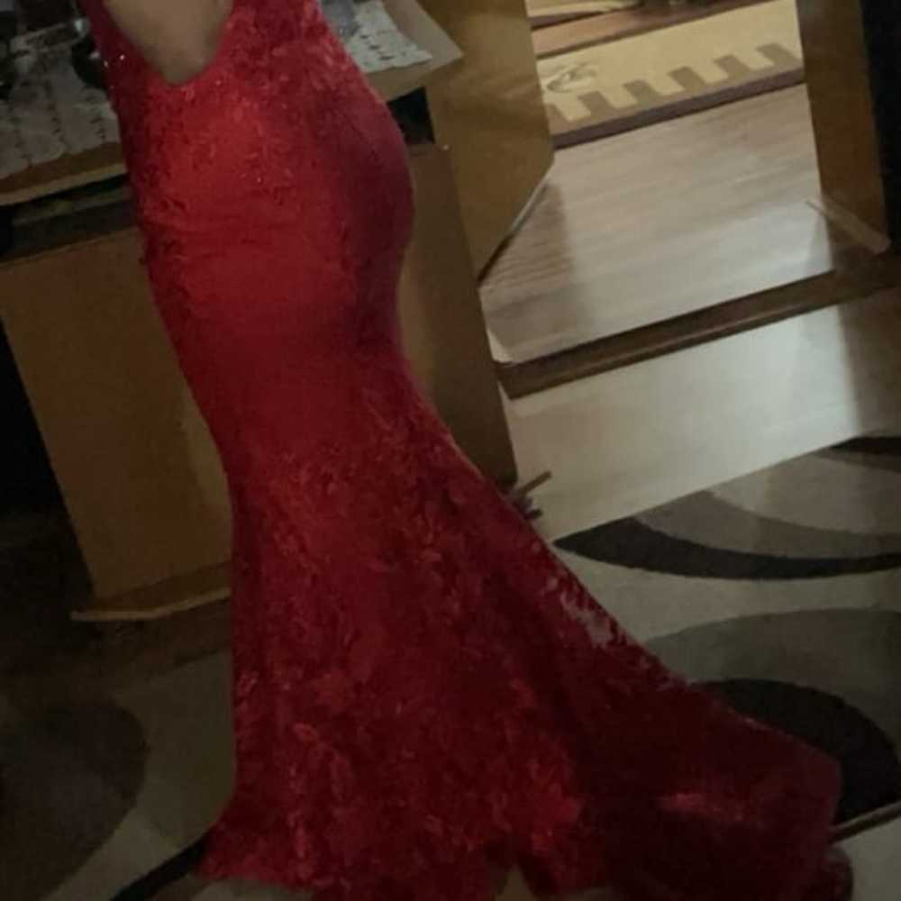 Red formal dress - image 4