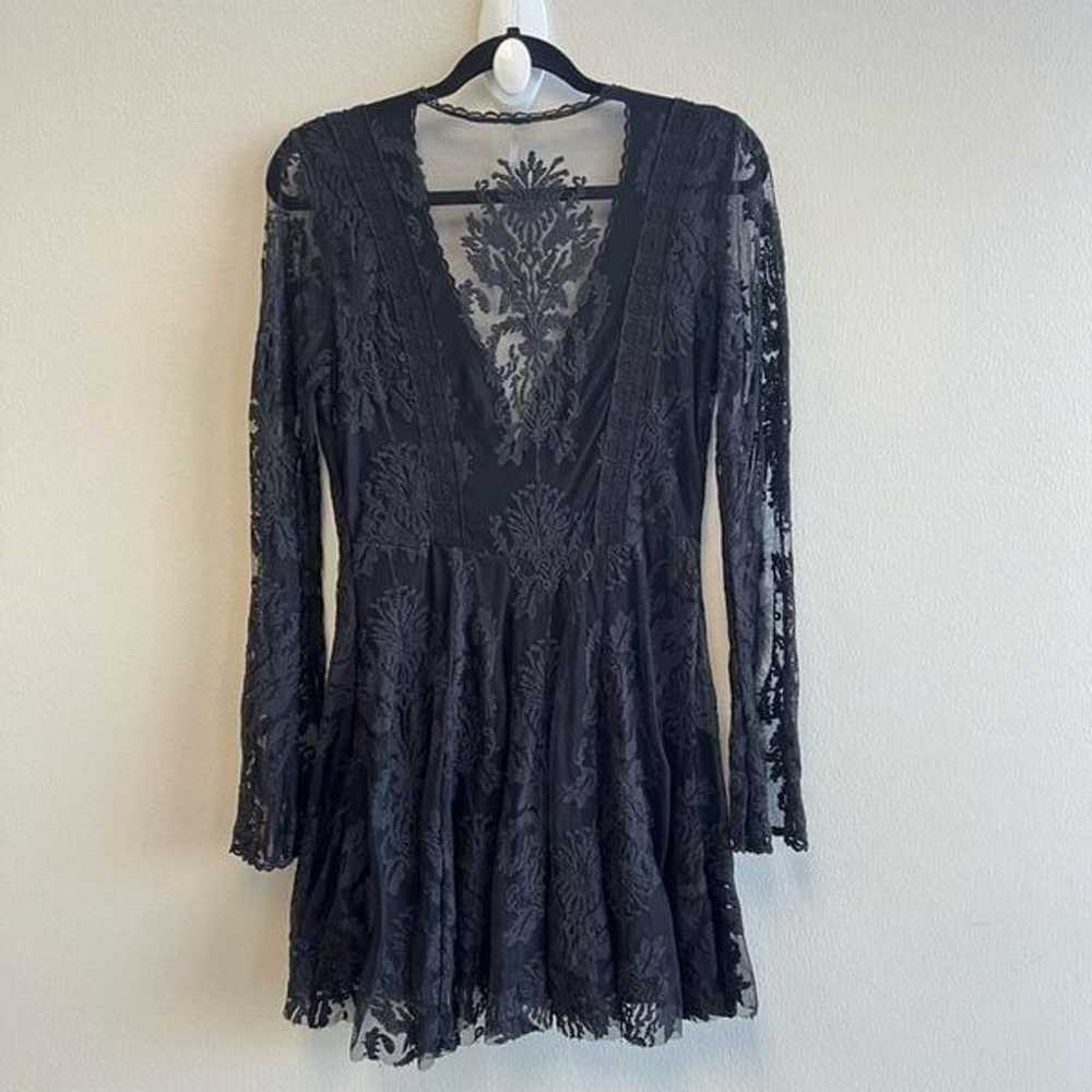 Free People Black Reign Over Me Lace Mini Flare D… - image 8