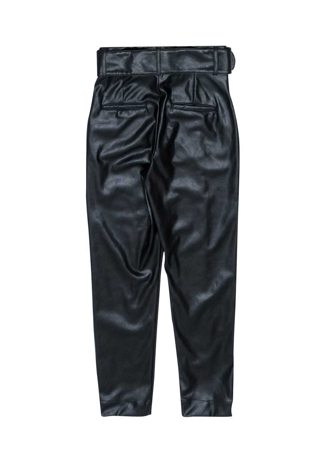 The Kooples - Black Faux Leather Belted Pants Sz S - image 2