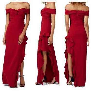 Shoshanna Wells Red Gown off the shoulder  Dress
