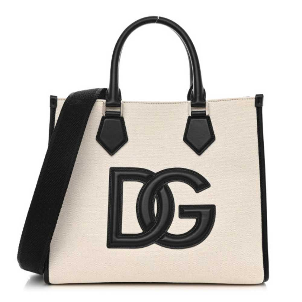 DOLCE GABBANA Canvas Calfskin Small DG Logo Shopp… - image 1