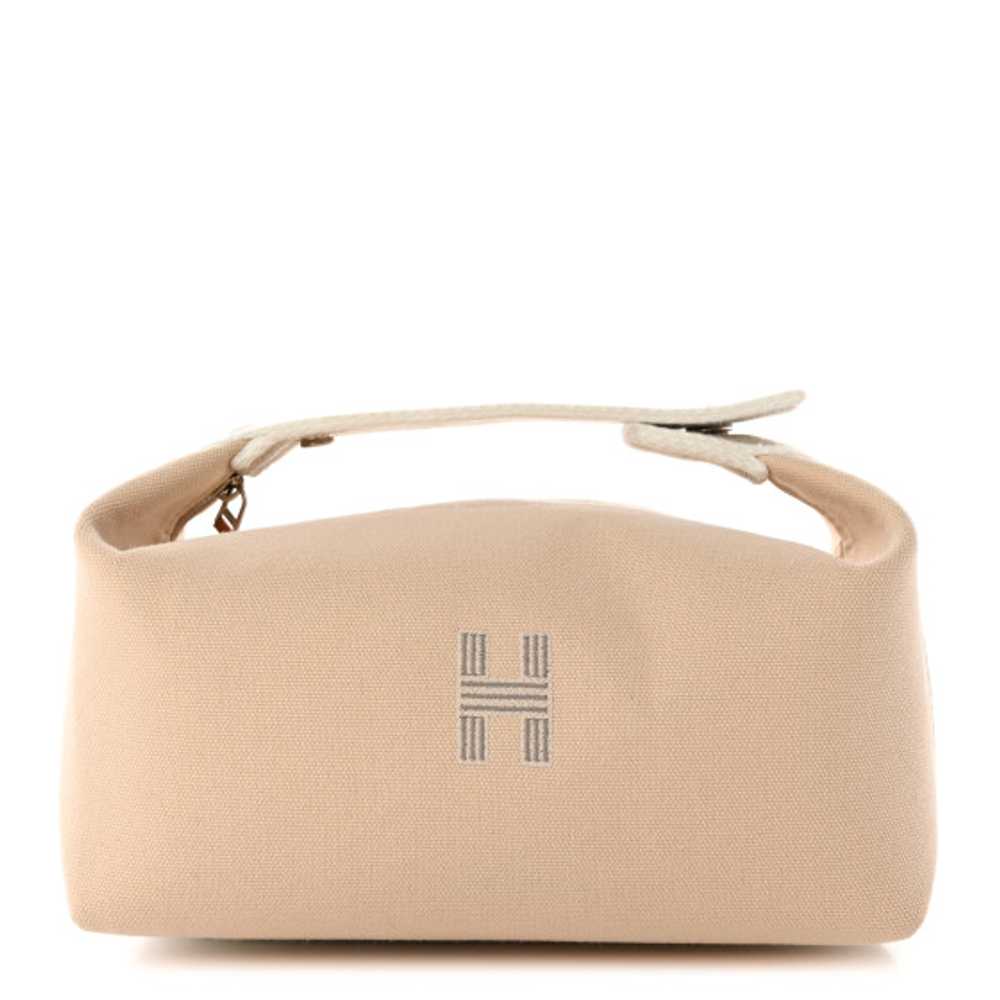 HERMES Canvas Small Bride-A-Brac Pouch Natural - image 1