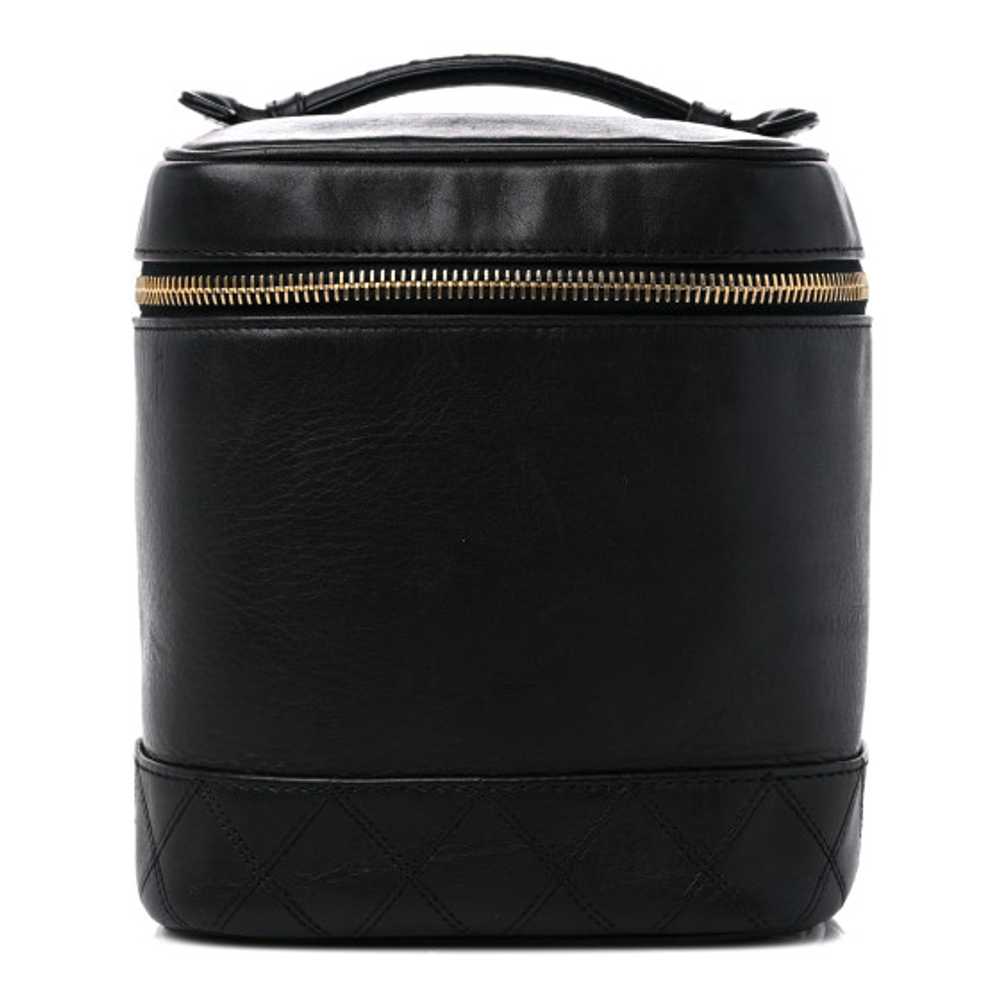 CHANEL Lambskin Vanity Cosmetic Bag Black - image 1