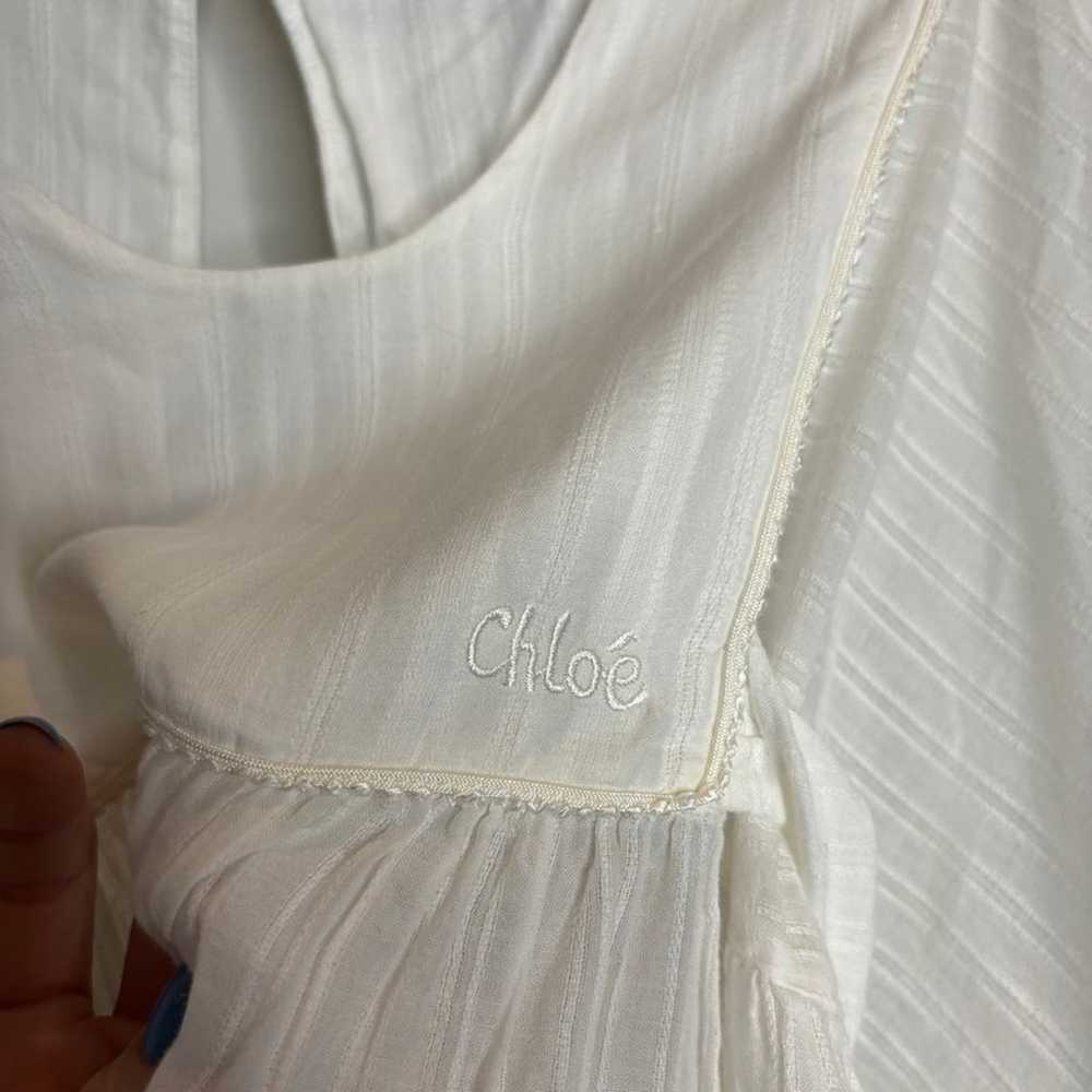 Vintage Chloé White Poplin Cotton Mini Dress - image 5