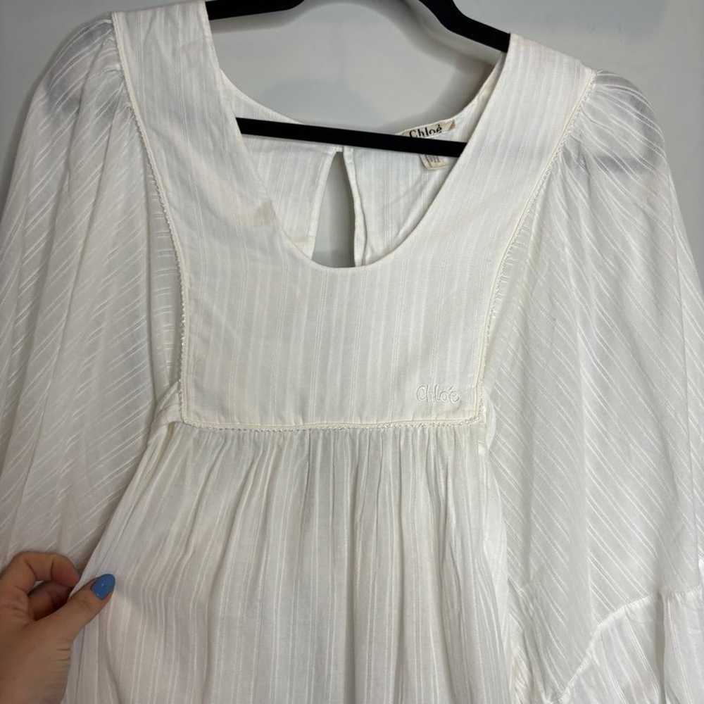 Vintage Chloé White Poplin Cotton Mini Dress - image 8