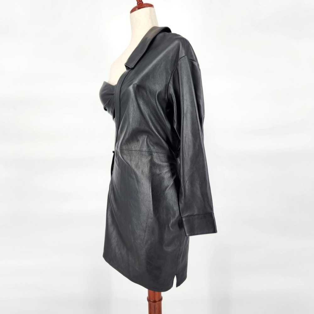 RtA Women Black Leather Lana Casual One Shoulder … - image 3