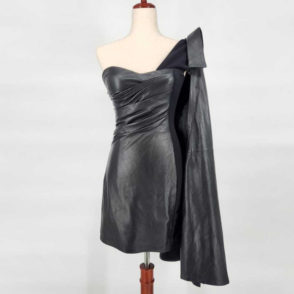 RtA Women Black Leather Lana Casual One Shoulder … - image 5