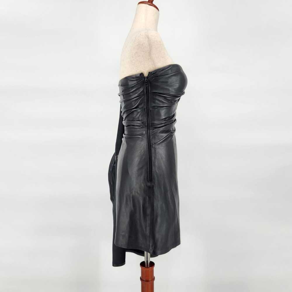 RtA Women Black Leather Lana Casual One Shoulder … - image 6