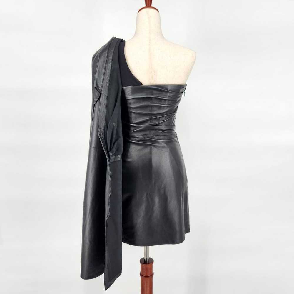 RtA Women Black Leather Lana Casual One Shoulder … - image 7