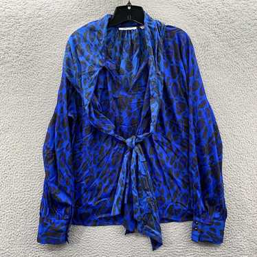 Vintage JOAN RIVERS Blouse Womens XL Top Cheetah … - image 1