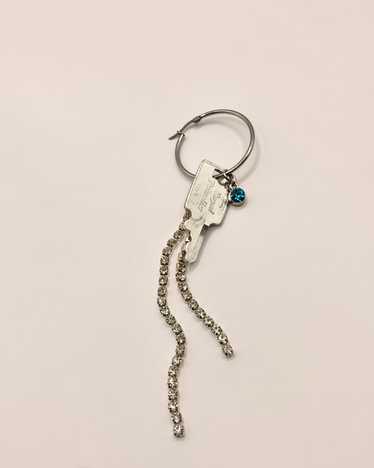 Rhinestone key single earring
