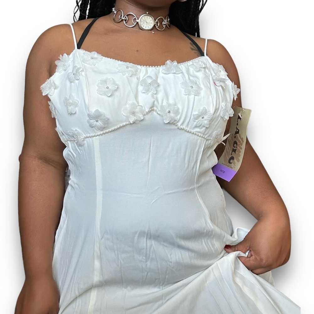 Deadstock 90s Little White Dress (M) - image 2