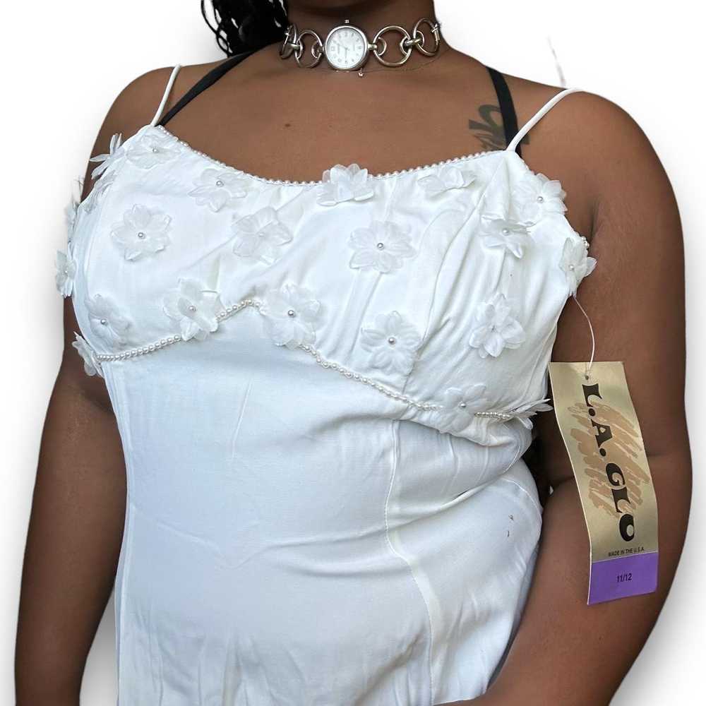 Deadstock 90s Little White Dress (M) - image 3