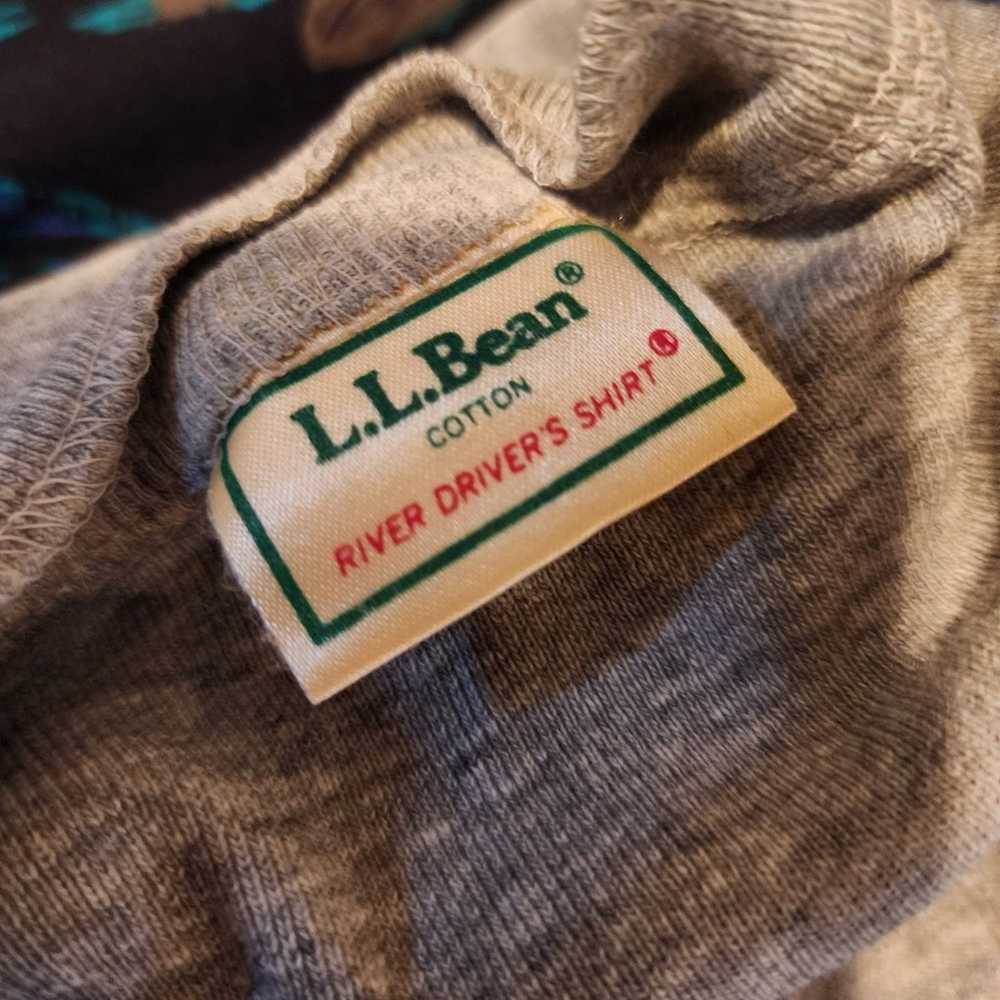 L.L.Bean vintage gray cotton River Drivers Shirt - image 5