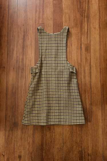 1960's HOUNDSTOOTH WOOL MINI DRESS | SIZE S/M