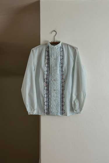1960's EMBROIDERED MANDARIN BLOUSE