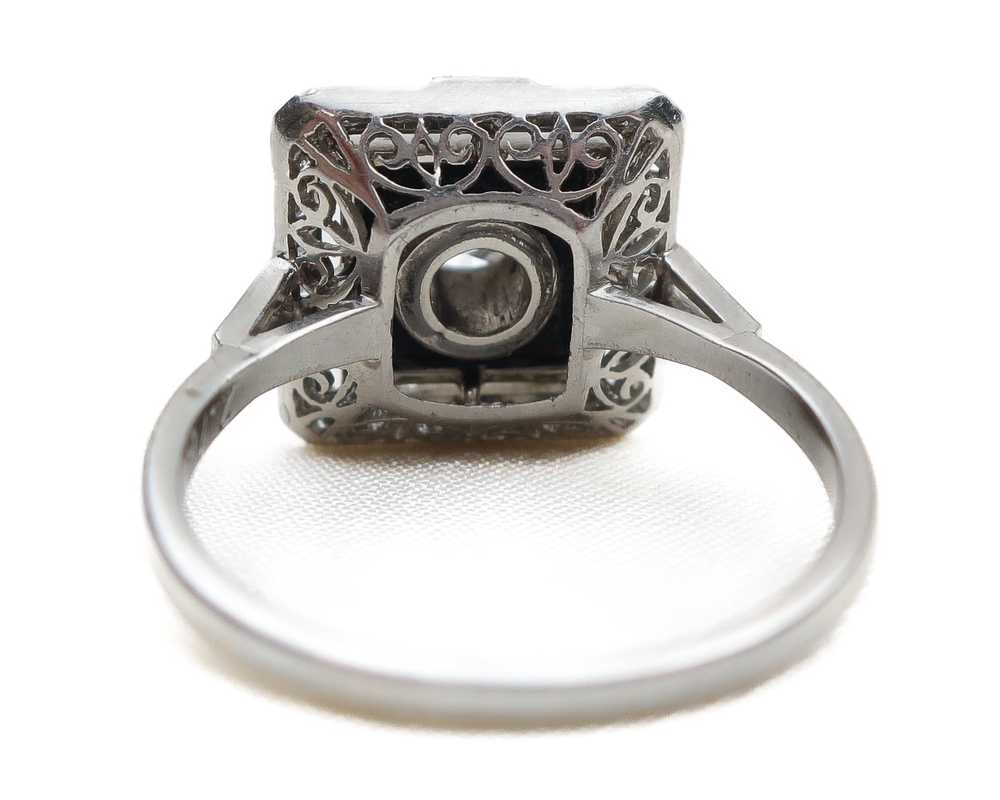 Art Deco Onyx and Diamond Ring - image 3