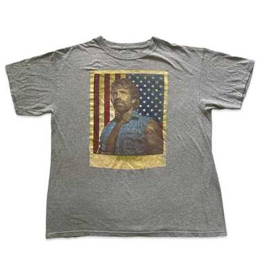 Chuck Norris American Flag Y2K Shirt Mens Size L - image 1