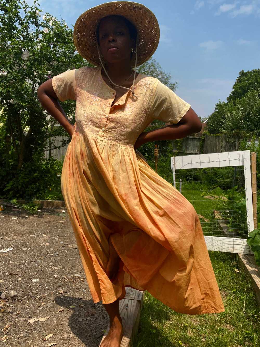 Peachy Indian Cotton Dress - image 3