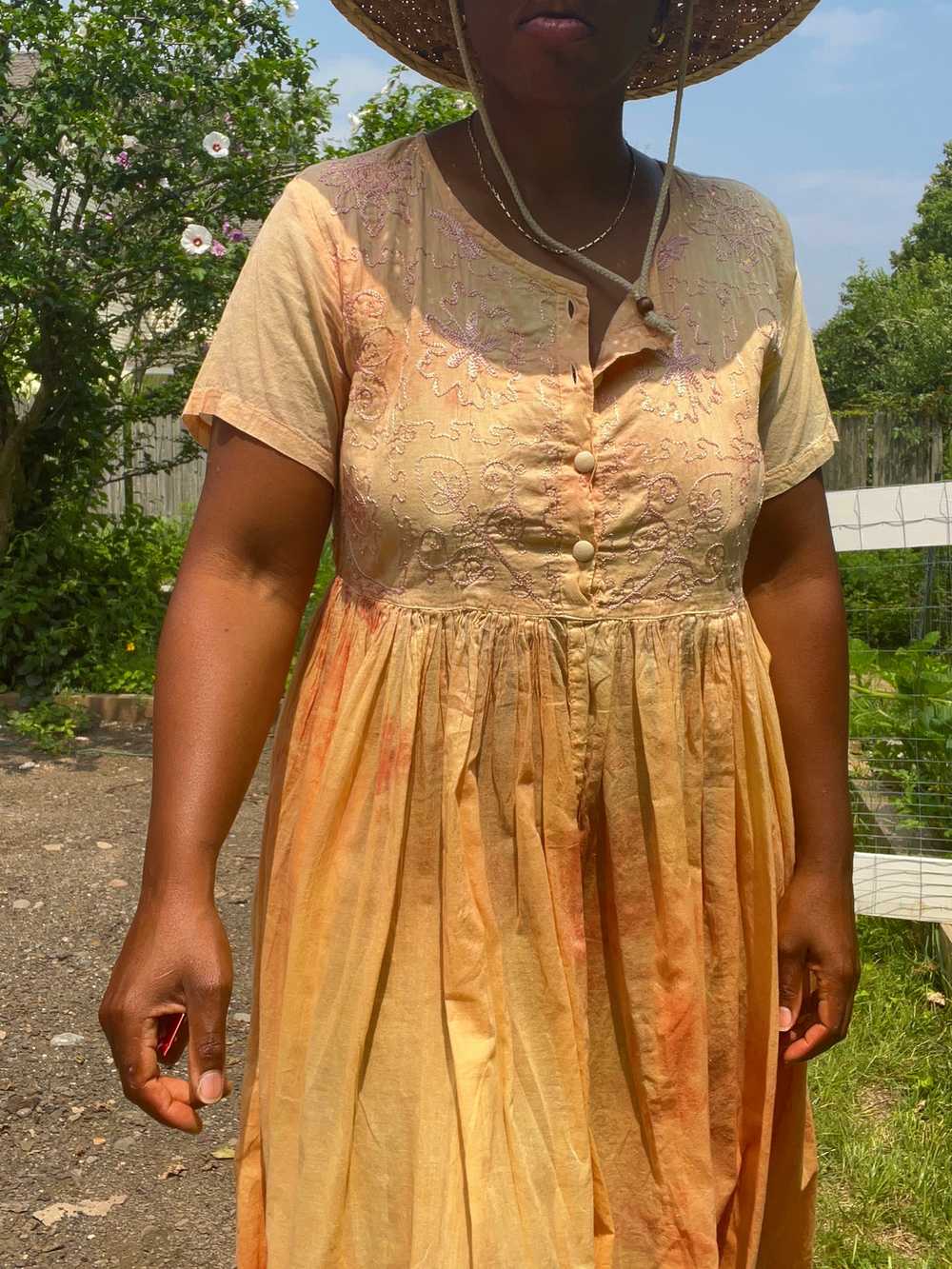 Peachy Indian Cotton Dress - image 4