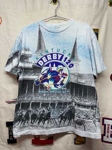 Vintage Kentucky Derby 120 All-Over Print T-Shirt: