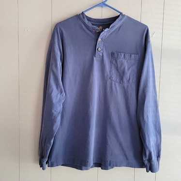 Carhartt Long Sleeve Mens Blue Pocket Henley Cott… - image 1