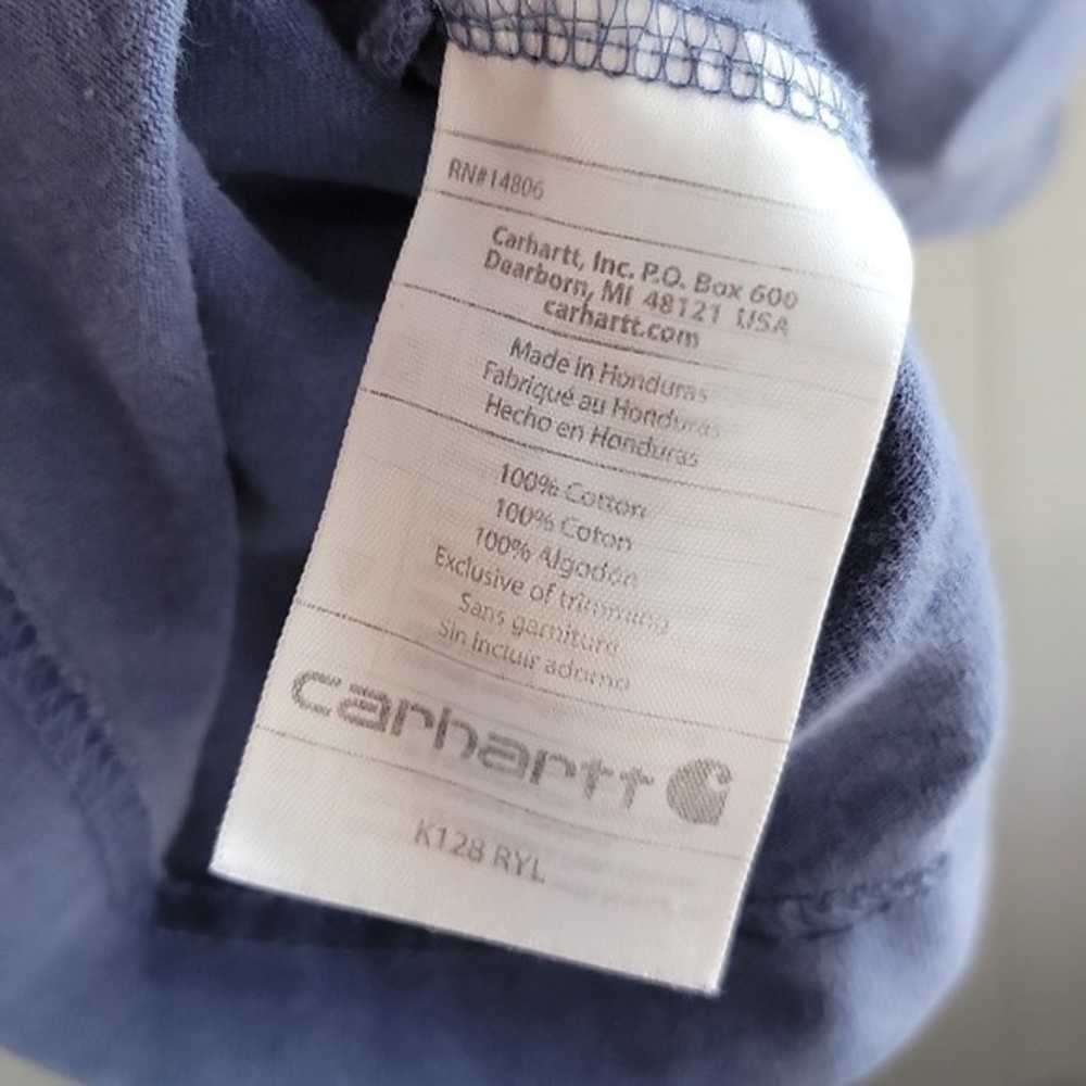 Carhartt Long Sleeve Mens Blue Pocket Henley Cott… - image 5