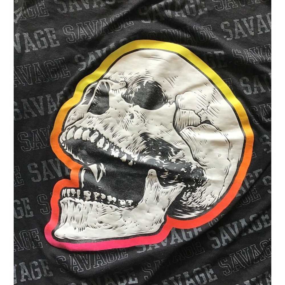 Savage Skull Vibes T-Shirt, Black, Size Medium - image 1