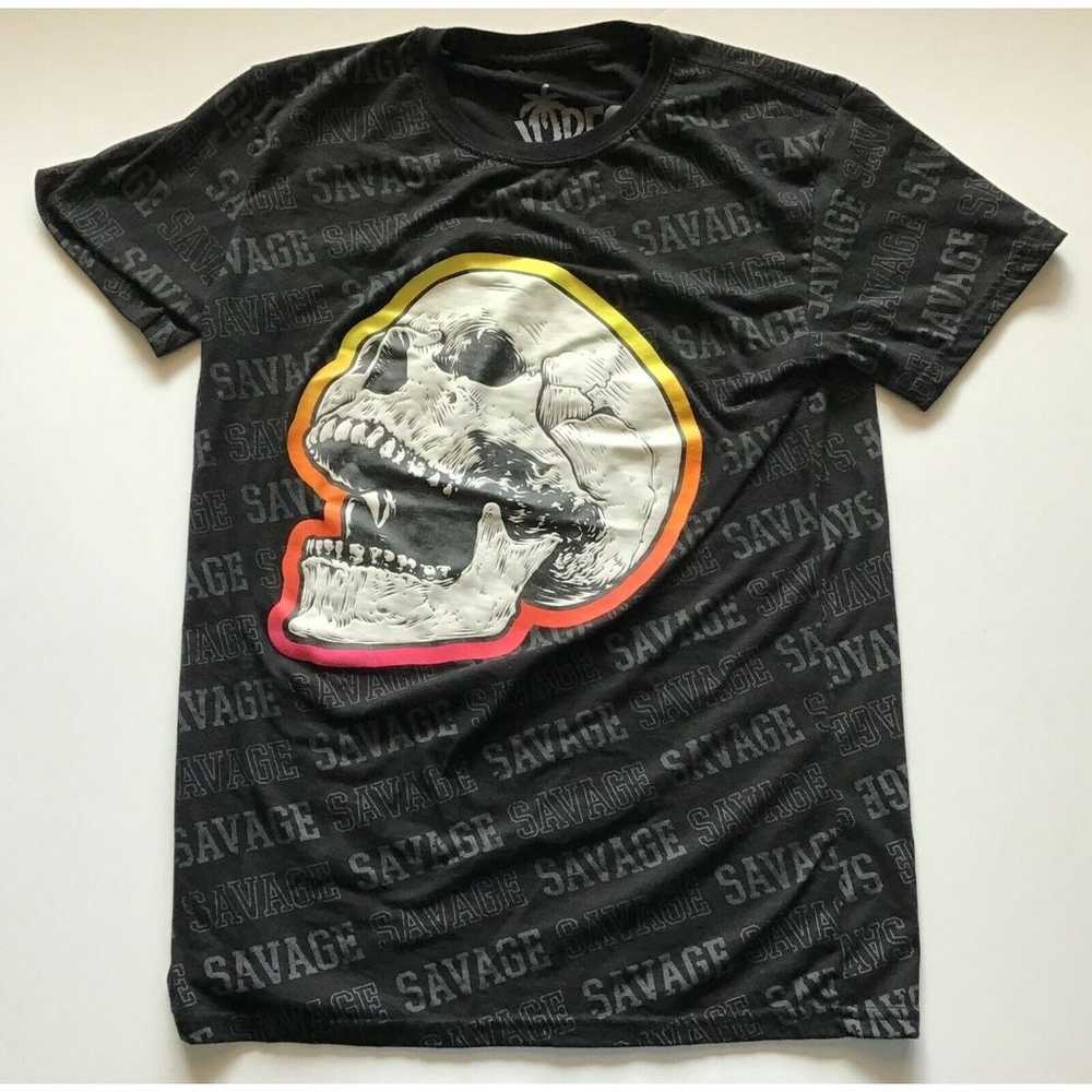 Savage Skull Vibes T-Shirt, Black, Size Medium - image 2
