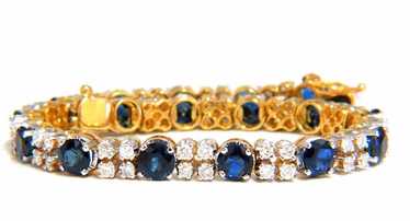 10Ct Natural Blue Sapphire 2.50ct Diamonds Bracel… - image 1