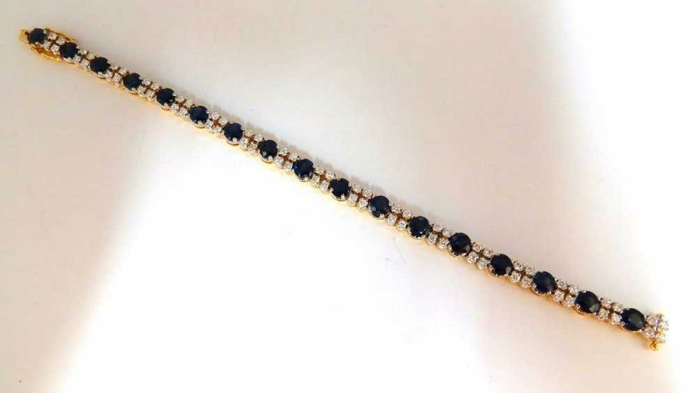 10Ct Natural Blue Sapphire 2.50ct Diamonds Bracel… - image 2