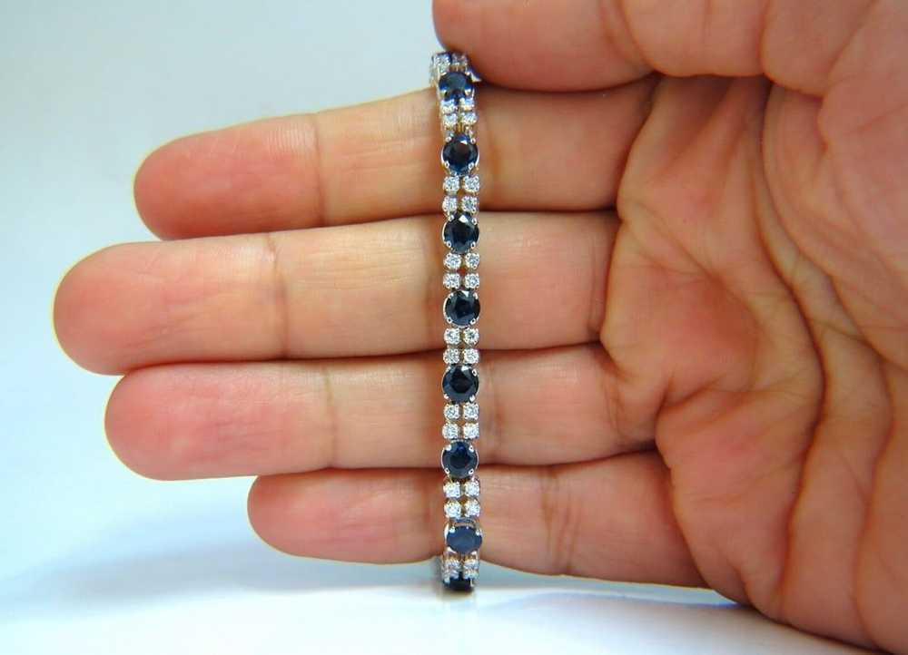 10Ct Natural Blue Sapphire 2.50ct Diamonds Bracel… - image 3