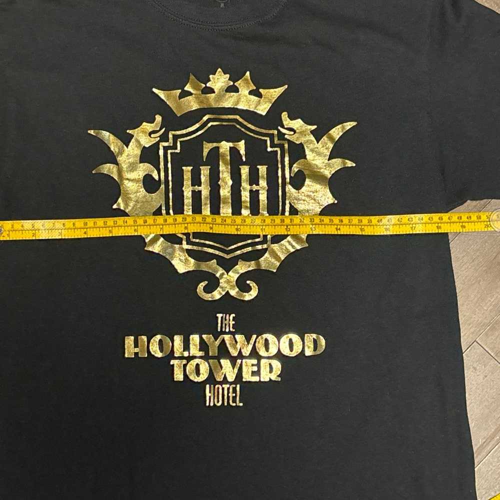 Adult Disney Shirt  Black Gold Hollywood Tower of… - image 4