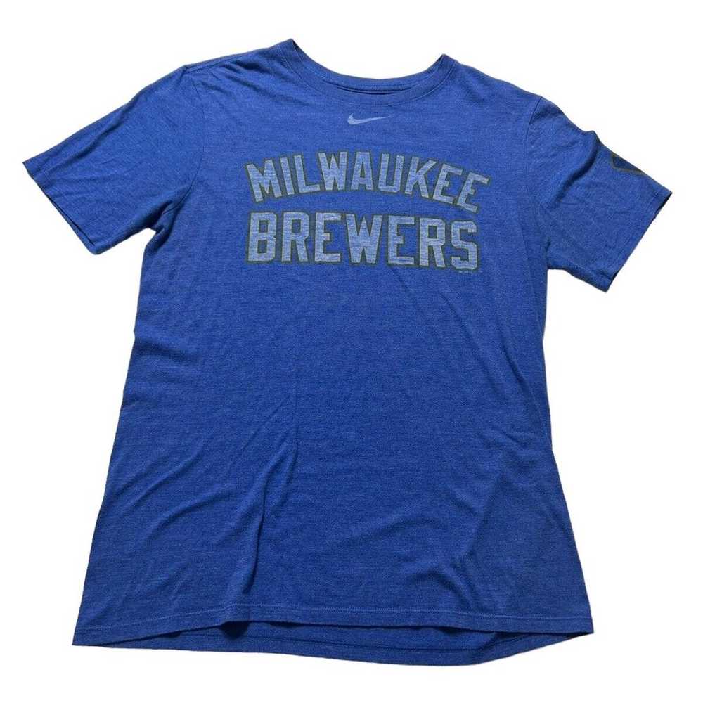 MLB Authentic Milwaukee Brewers Nike Tee Blue T-s… - image 1
