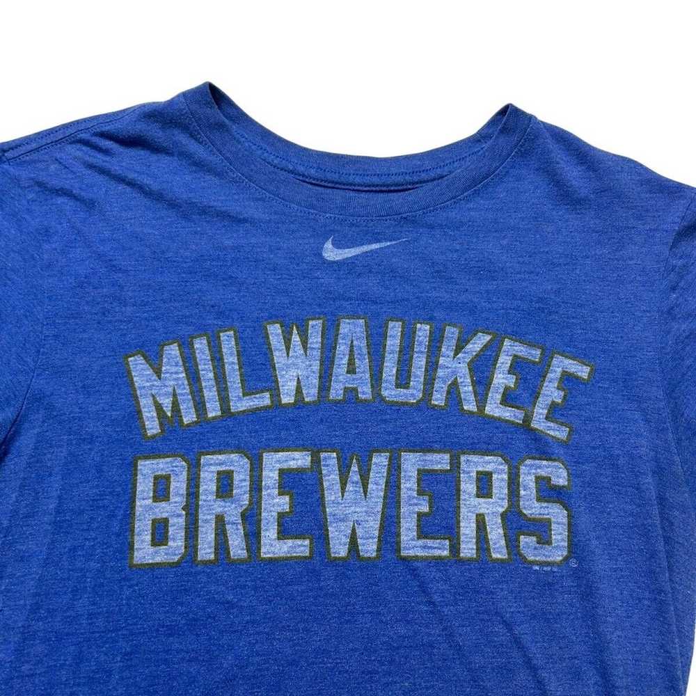 MLB Authentic Milwaukee Brewers Nike Tee Blue T-s… - image 2