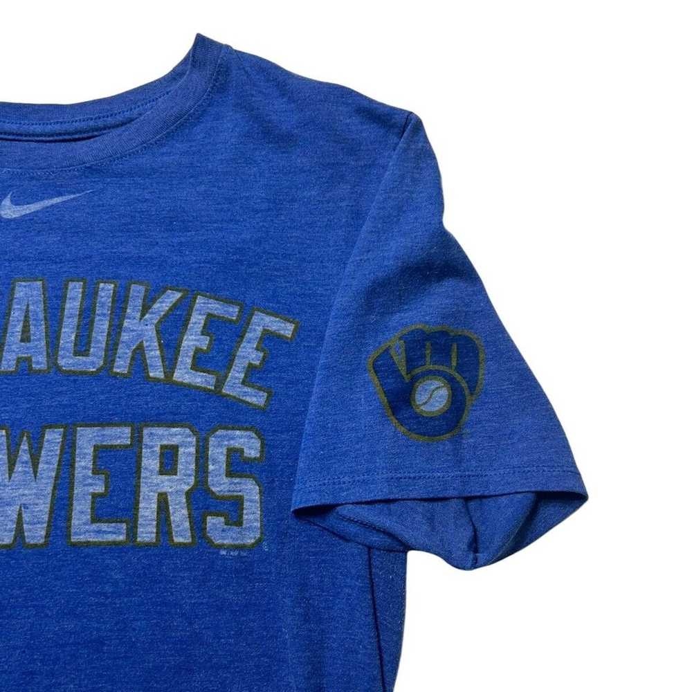 MLB Authentic Milwaukee Brewers Nike Tee Blue T-s… - image 3